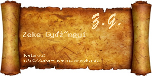 Zeke Gyöngyi névjegykártya