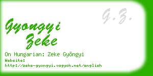 gyongyi zeke business card